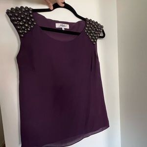 Tibi 100% silk blouse. All hand sewn studs on top